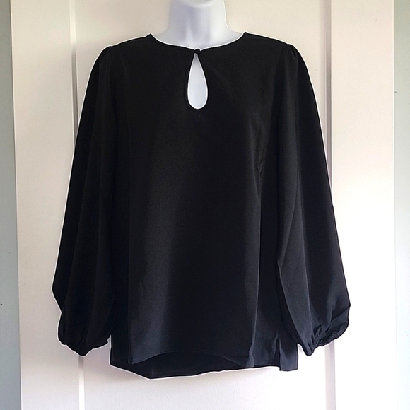 NWT J. CREW Puff sleeve satin back Crepe Blouse size medium tall - Picture 1 of 5